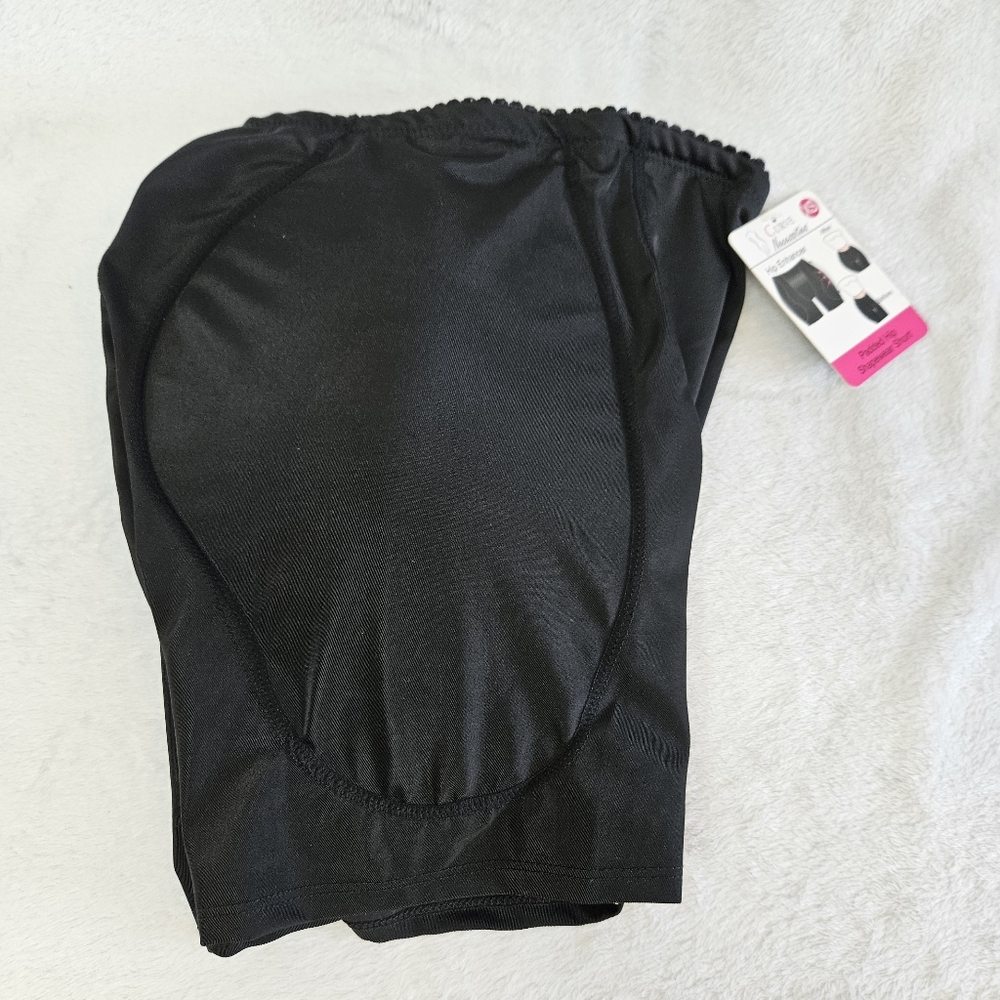 CURVE NECESSITIES Black Padded Hip Enhancer Compression Flattens Tummy XS